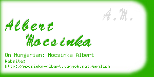 albert mocsinka business card